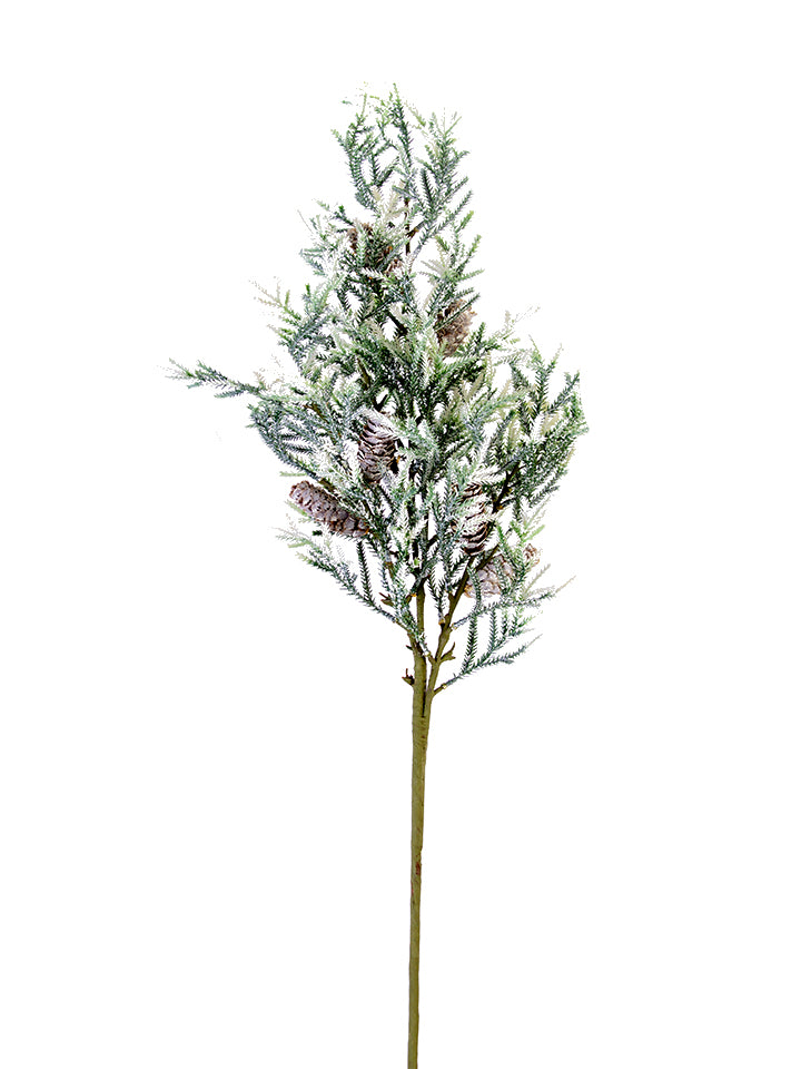38" Snowy Fir Pinecone Spray