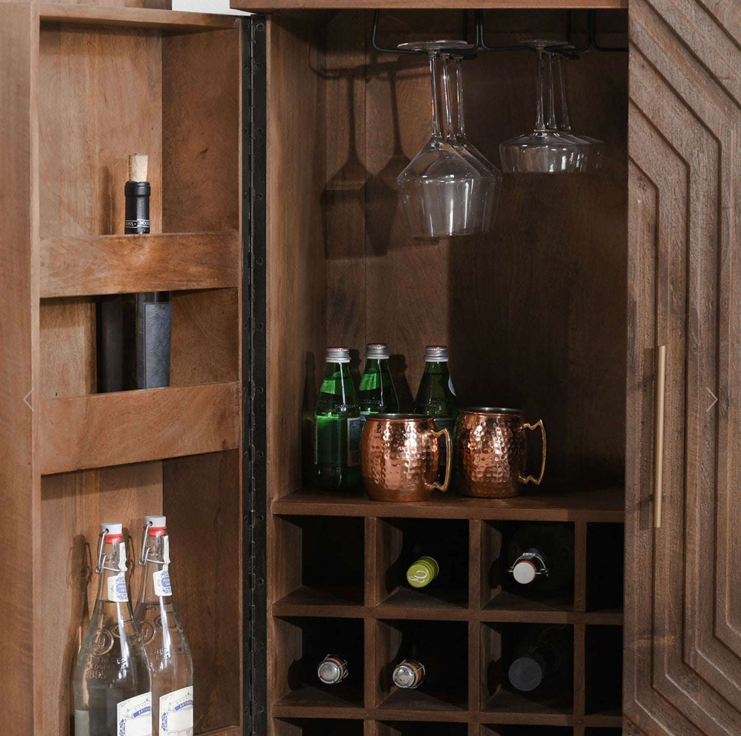Holmes Bar Cabinet, Light Brown