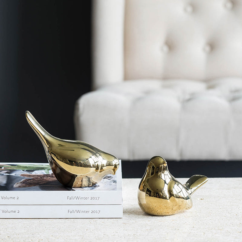 Gold Chirp Birds, Set of 2