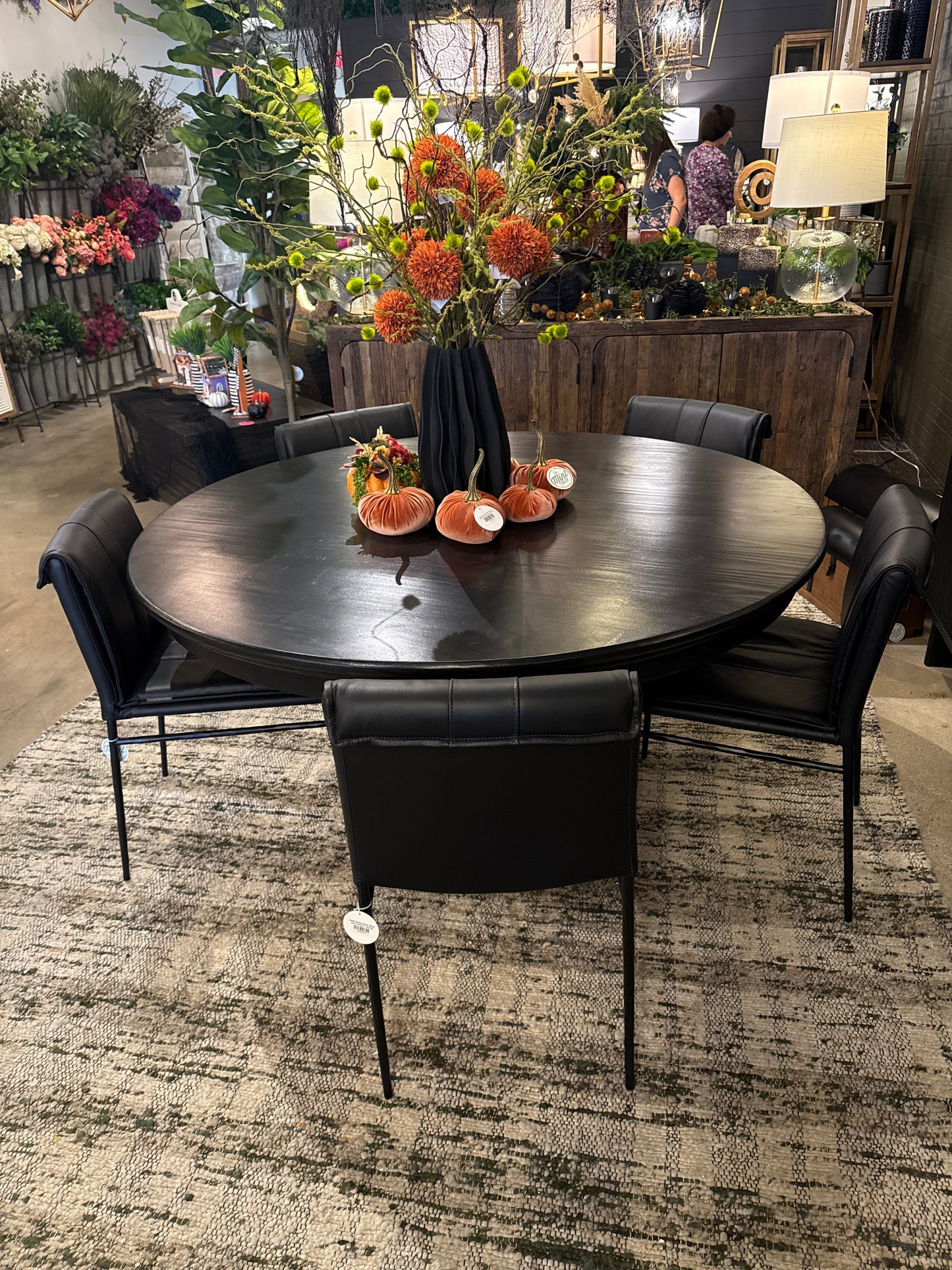 Black 60" Round Dining Table (Brookside)