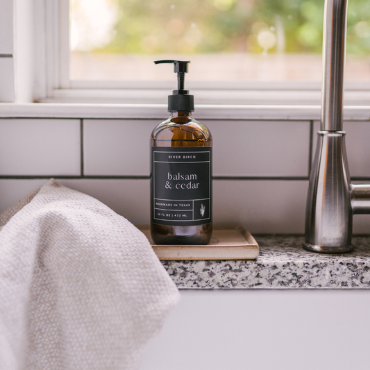 Balsam + Cedar - 16 oz Amber Glass Soap