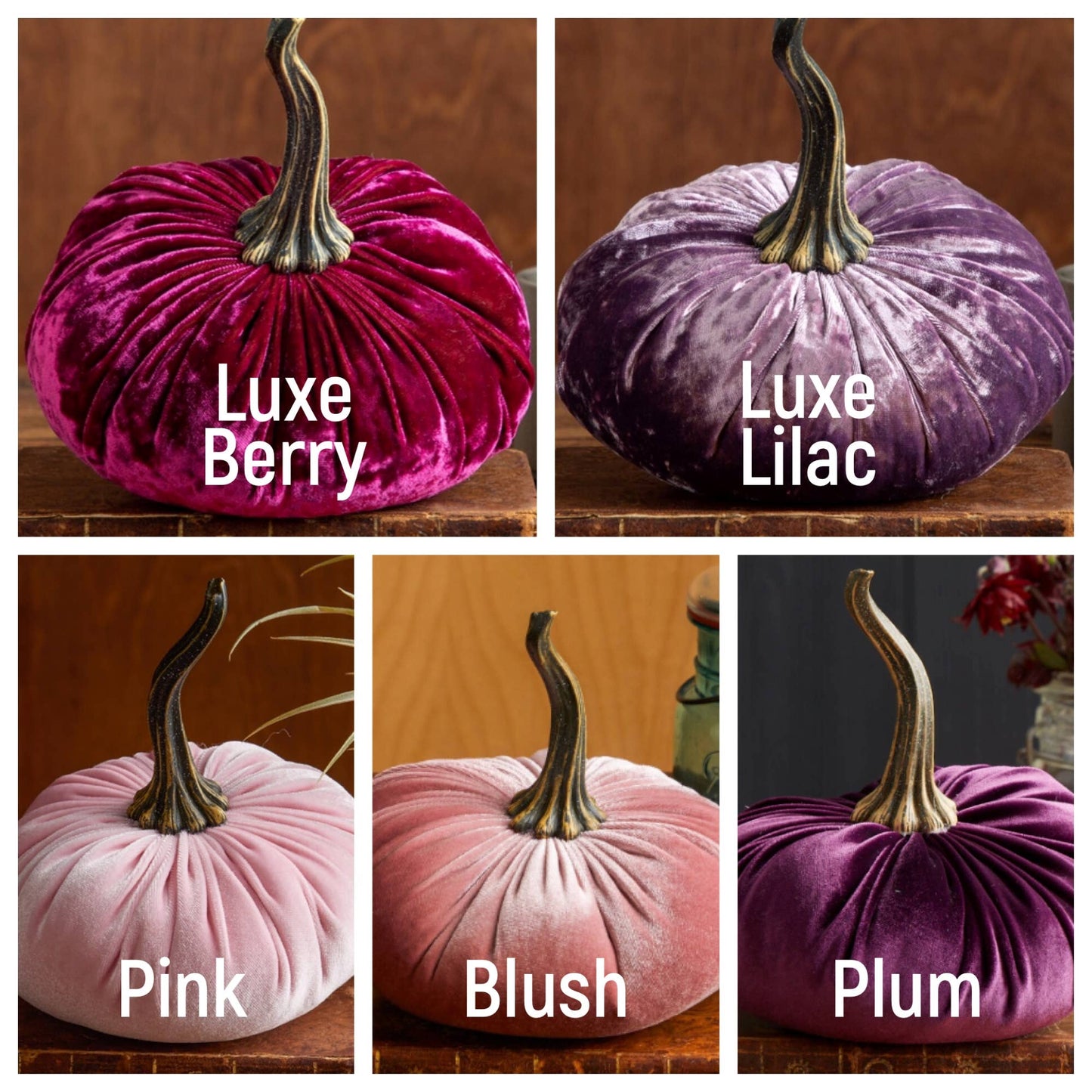 Handmade Small Velvet Pumpkins