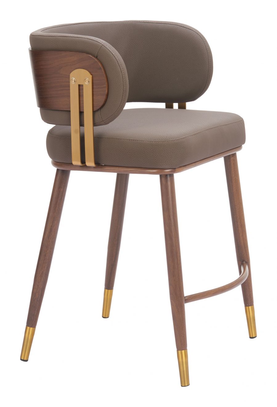Brue Counter Stool, Brown & Walnut