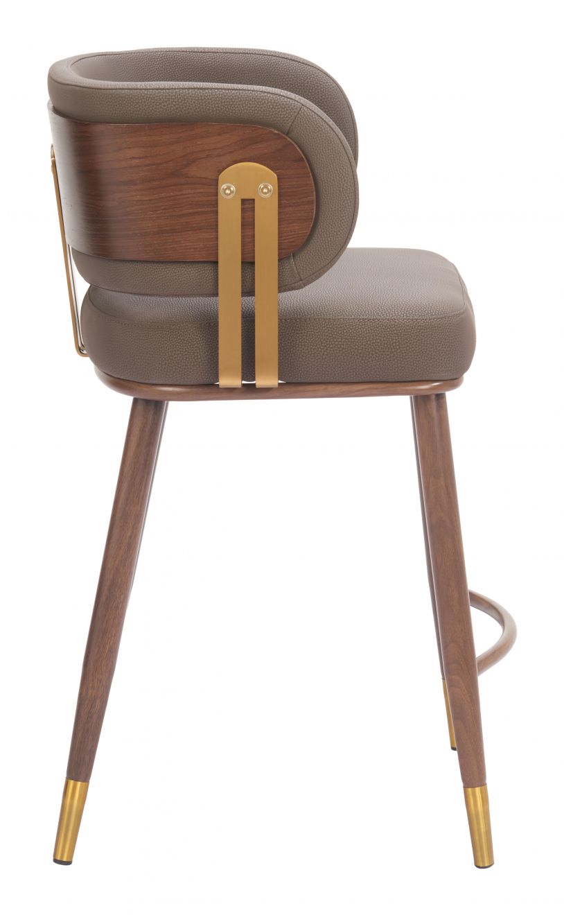 Brue Counter Stool, Brown & Walnut