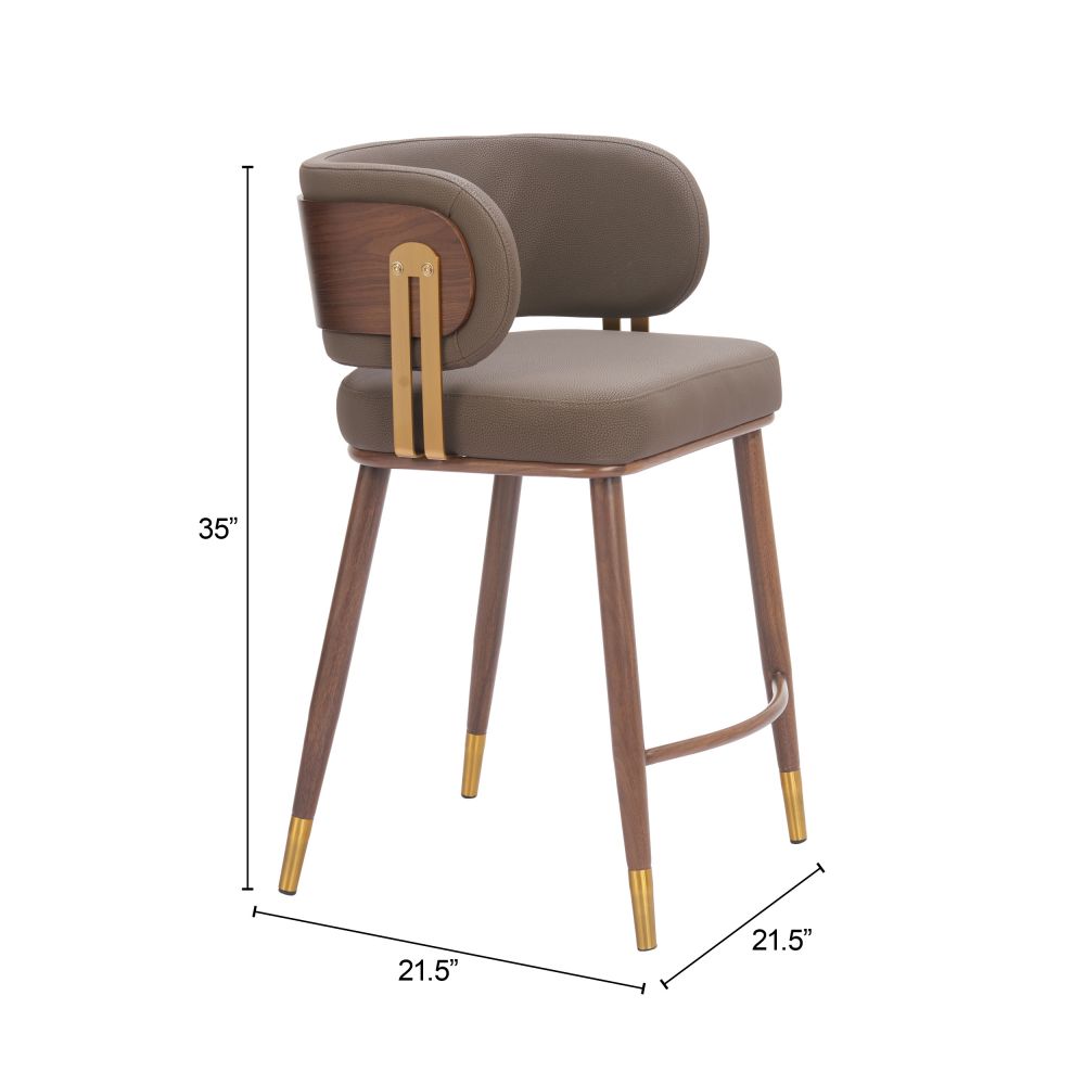 Brue Counter Stool, Brown & Walnut