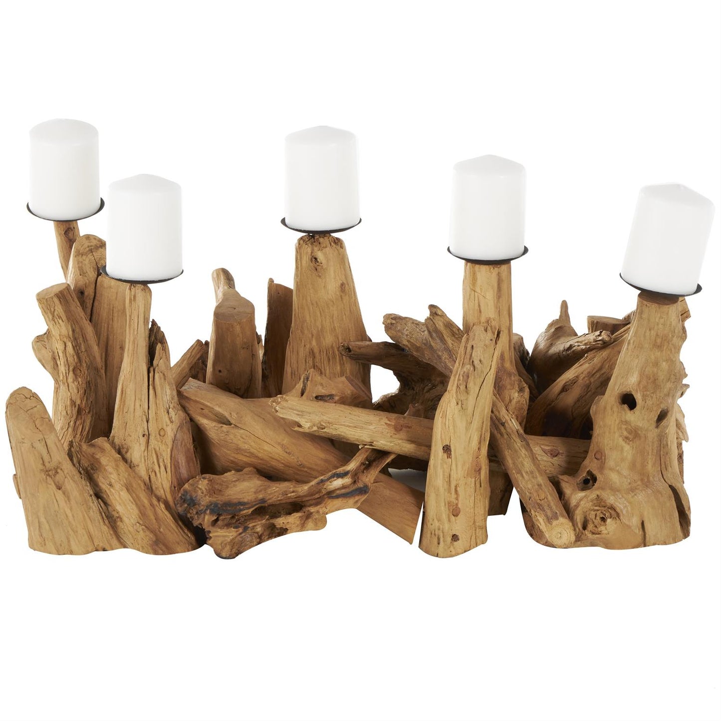 Teak Wood Candelabra