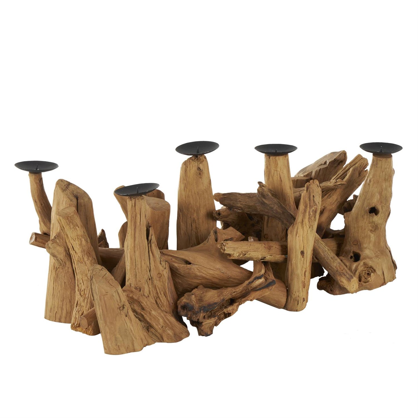 Teak Wood Candelabra