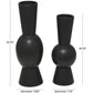 Abstract Fluted Round Vase, Black (Various Sizes)