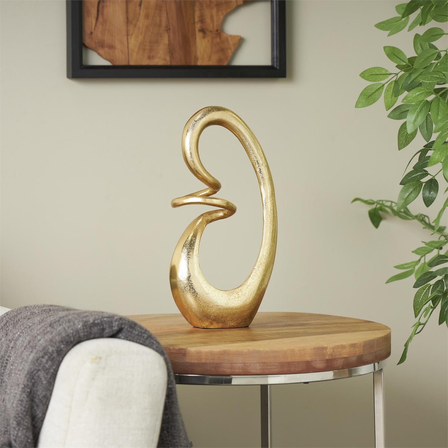 Metal Abstract Swirl Sculpture