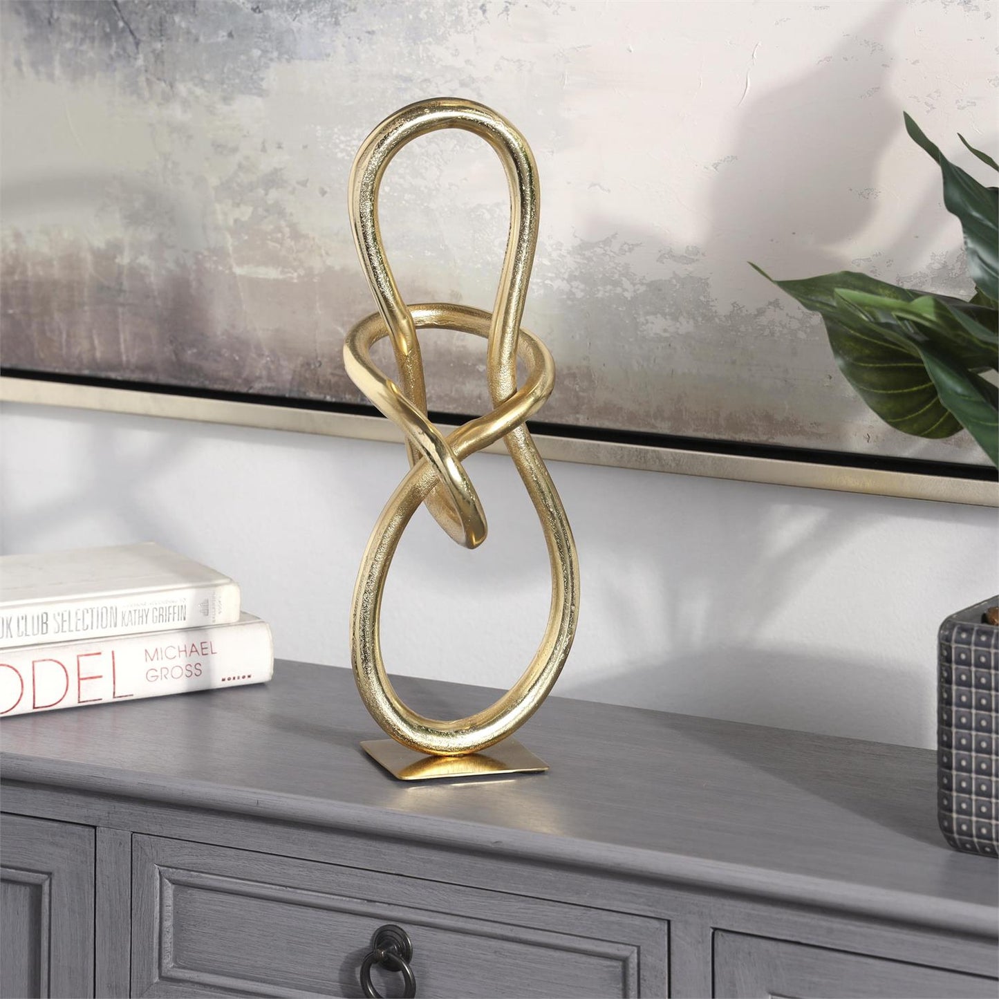 Gold Swirly Knot Sculpture