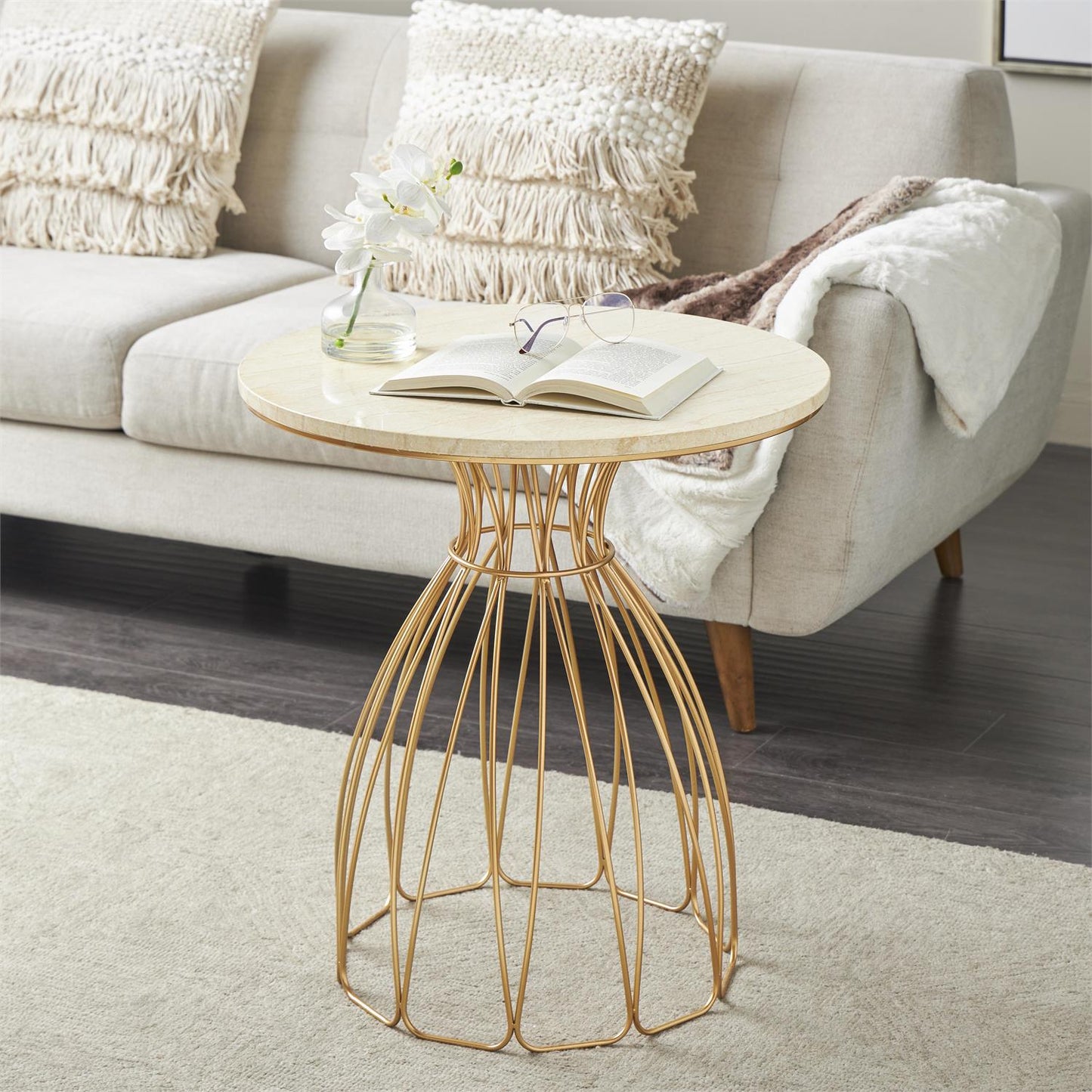 Marble Bloom Accent Table