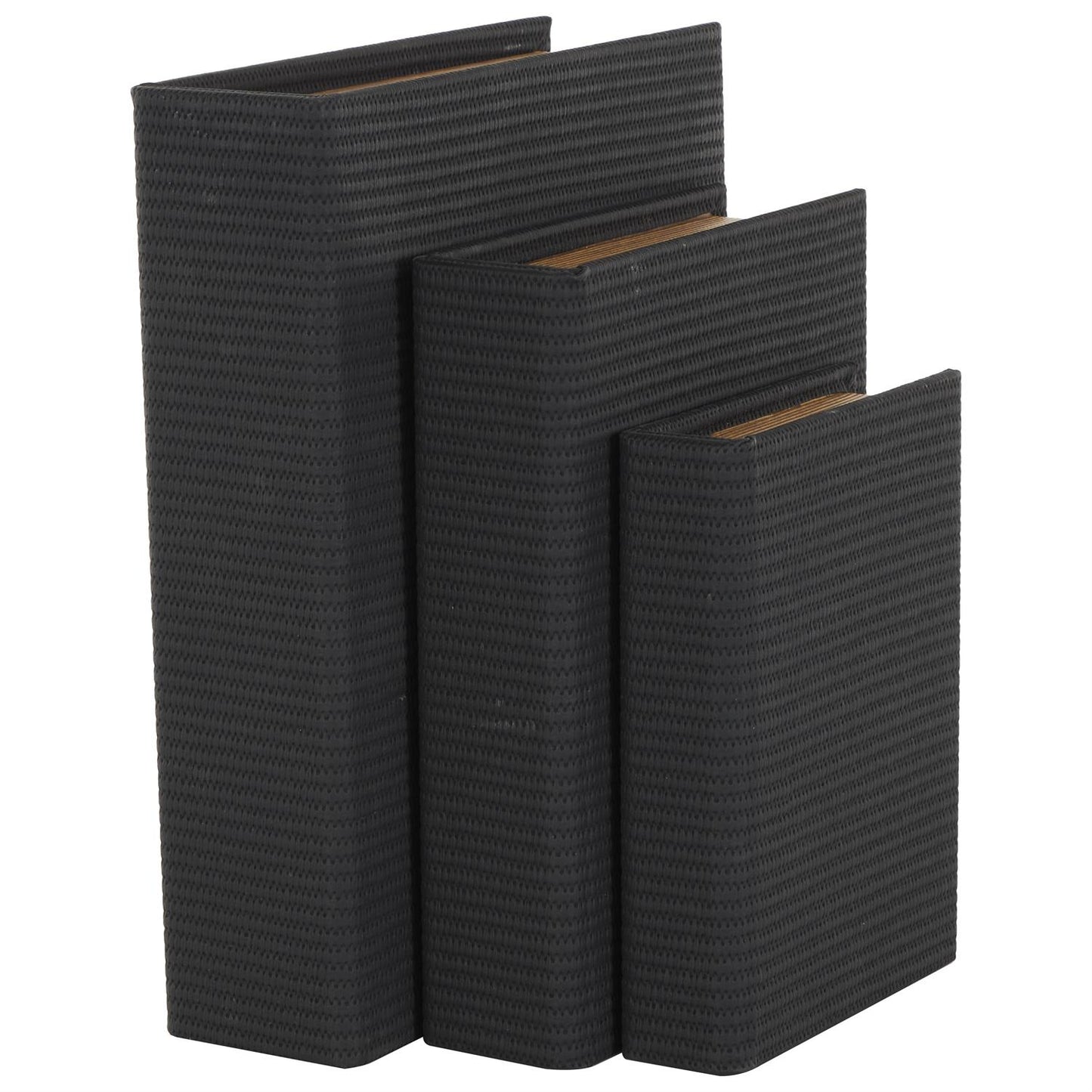 Luxe Black Storage Books, Set of 3