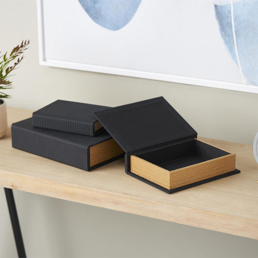 Luxe Black Storage Books, Set of 3