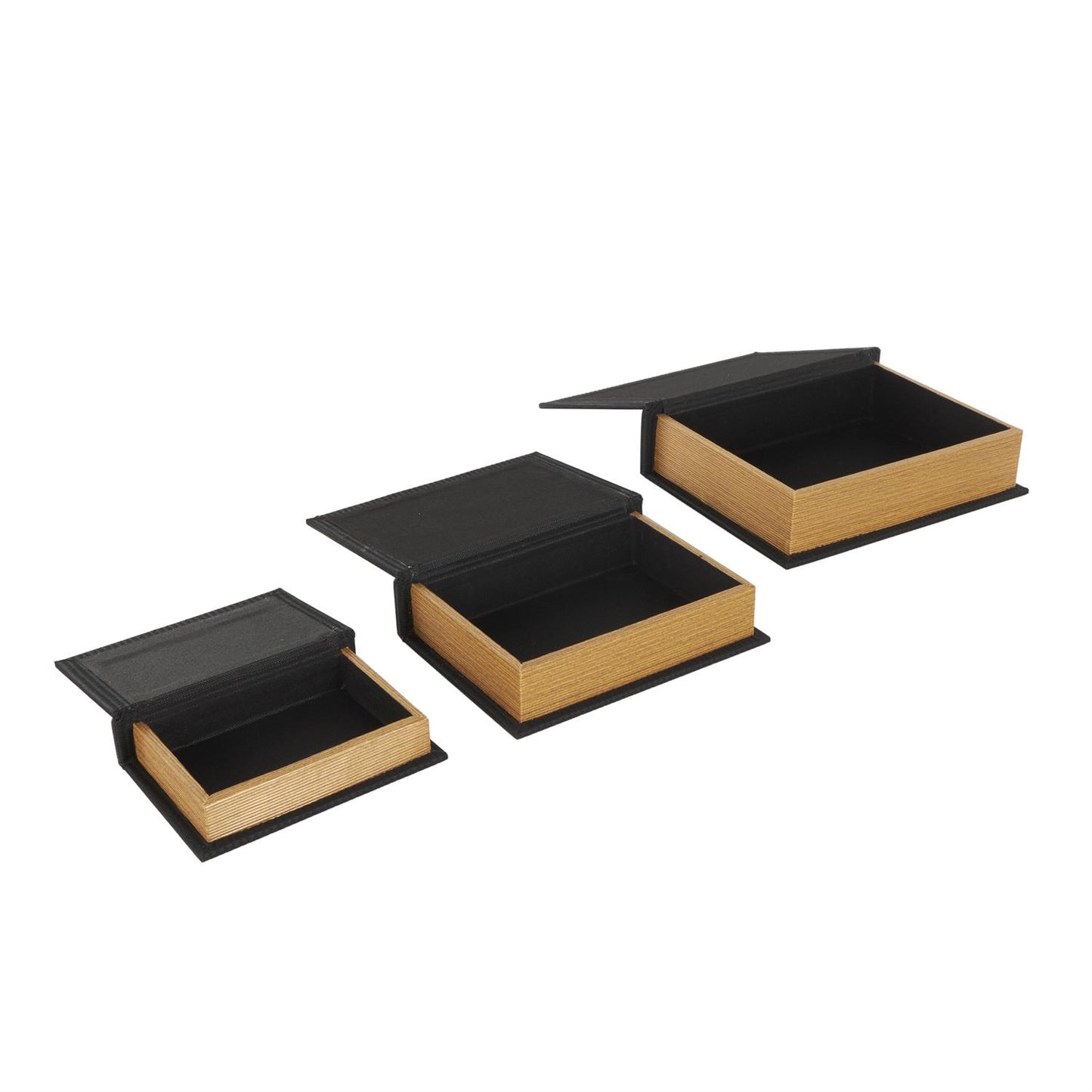 Luxe Black Storage Books, Set of 3