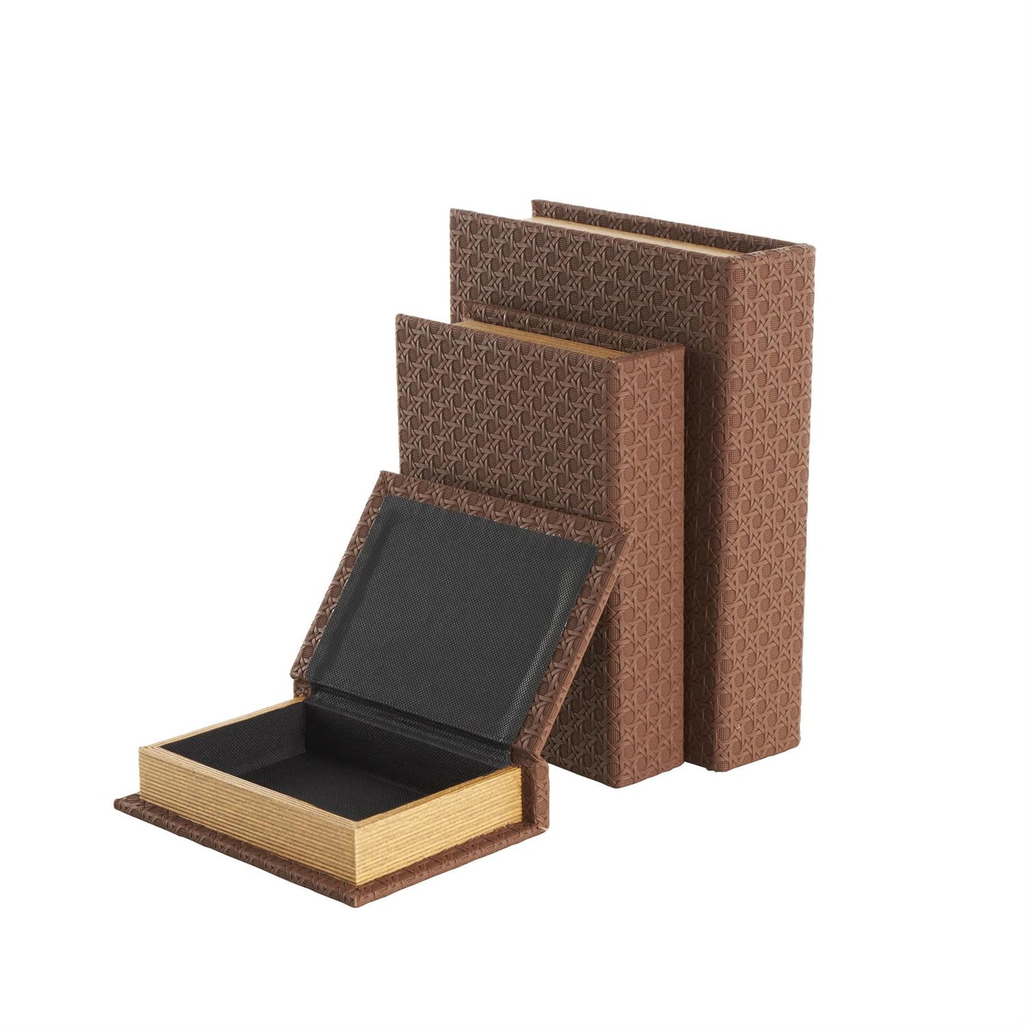 Luxe Brown Storage Books, Set of 3