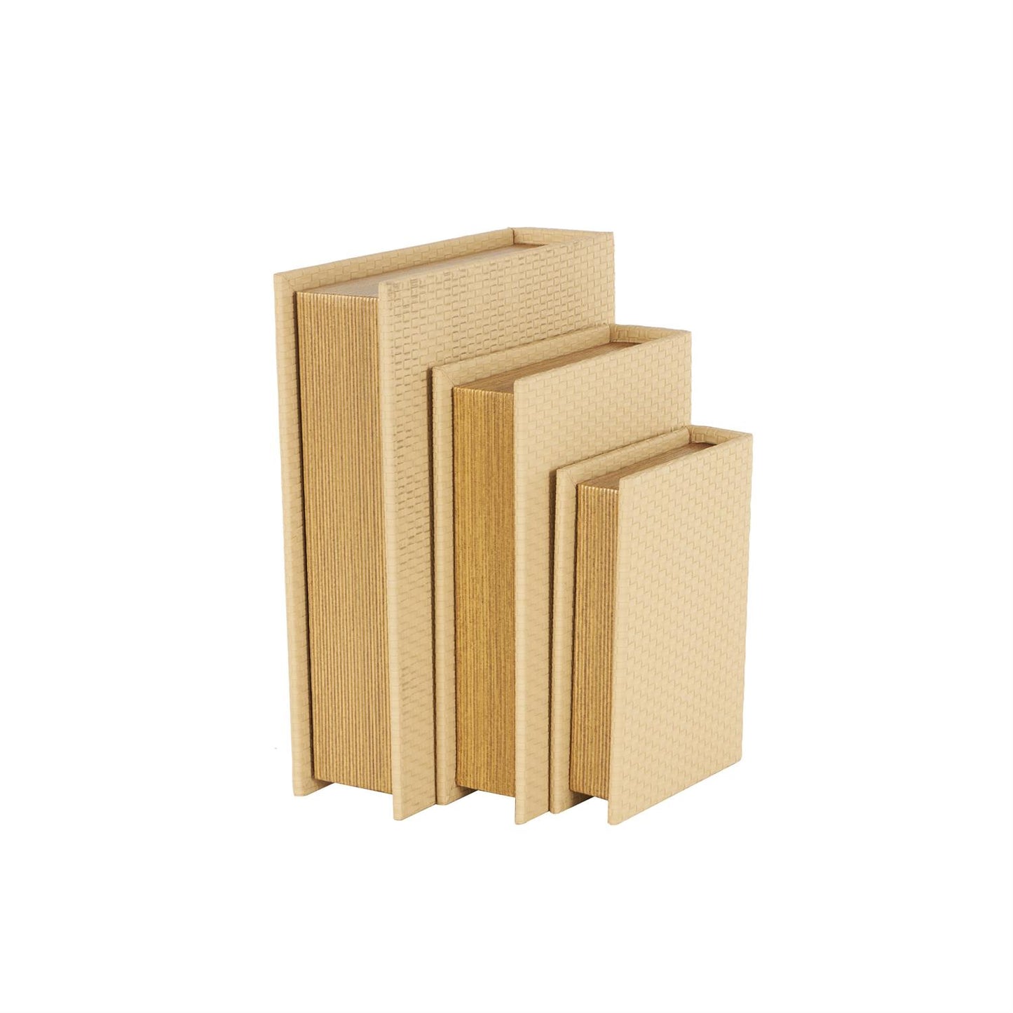 Luxe Beige Storage Books, Set of 3
