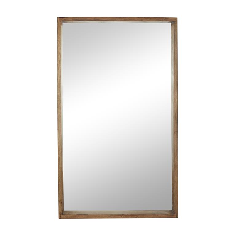 Large Brown Mango Wood Wall Mirror