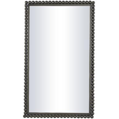 Black Metal Beaded Wall Mirror