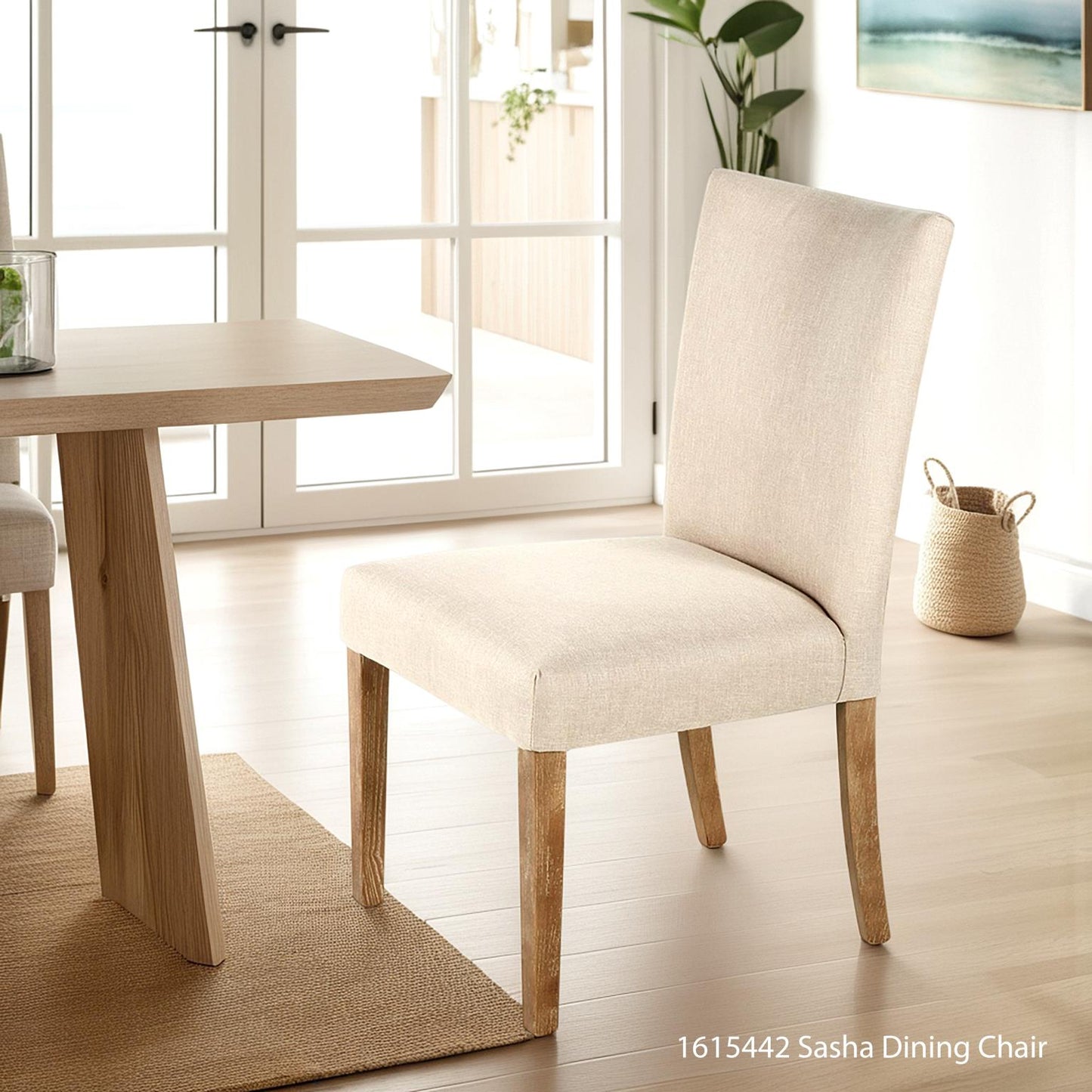 Sasha Dining Chair, Grey Washed/Biscuit