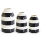 Black & White Striped Ceramic Vase (Various Sizes)