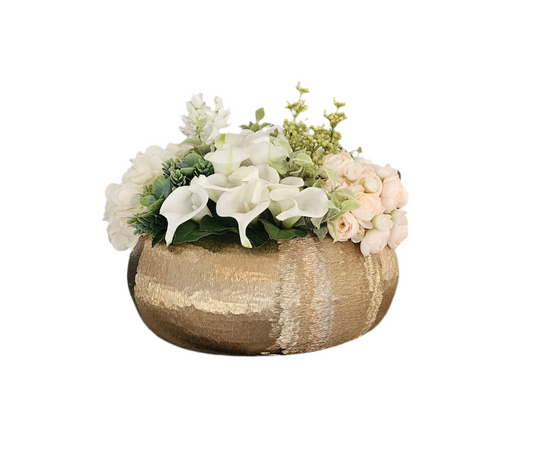 Neutral Centerpiece with Lilac and Hops