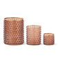 Brown Dot Embossed Containers with Gold Trim, Set of 3