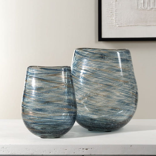 Aurora Swirl Vases, Set of 2