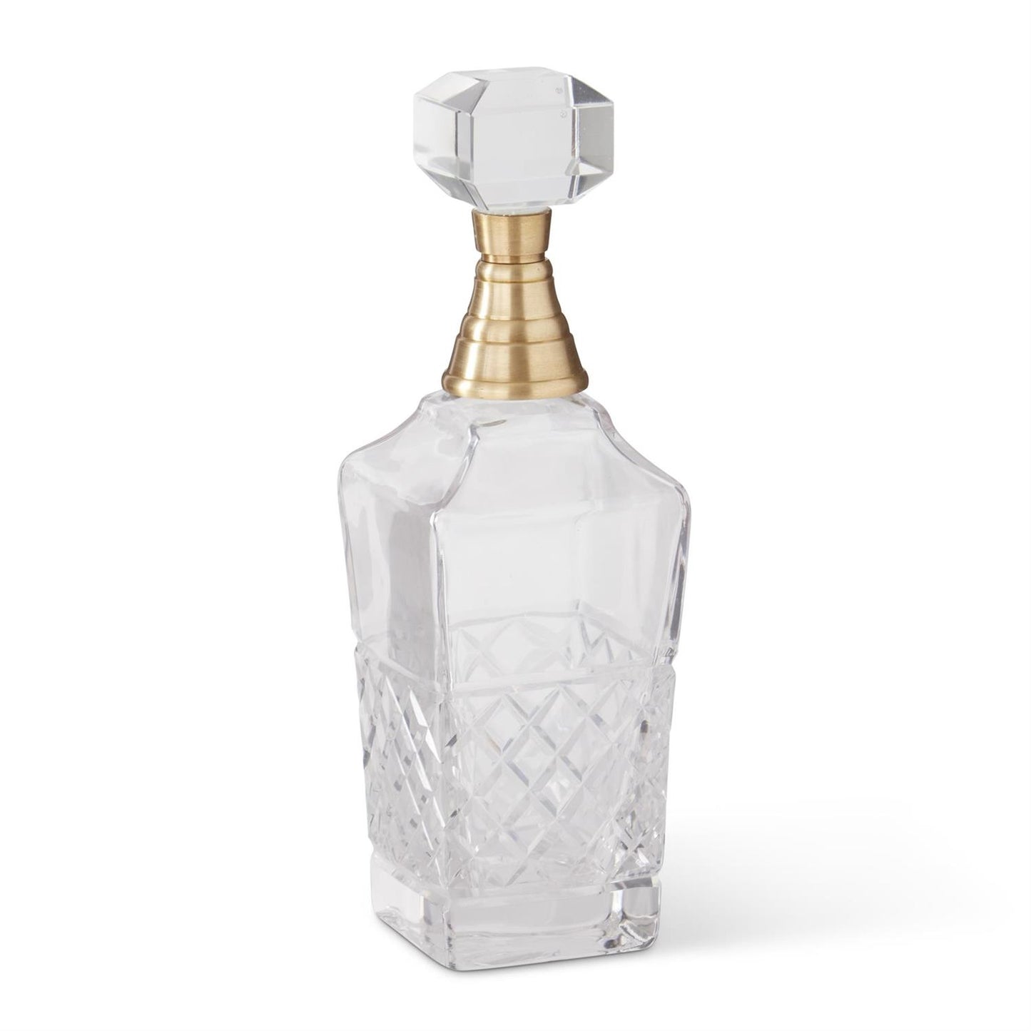 Lattice Etched Clear Glass Decanters w/ Stoppers (Various Styles)