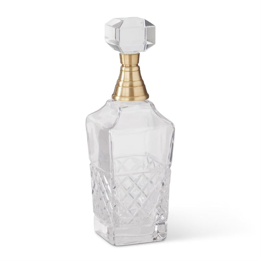 Lattice Etched Clear Glass Decanters w/ Stoppers (Various Styles)