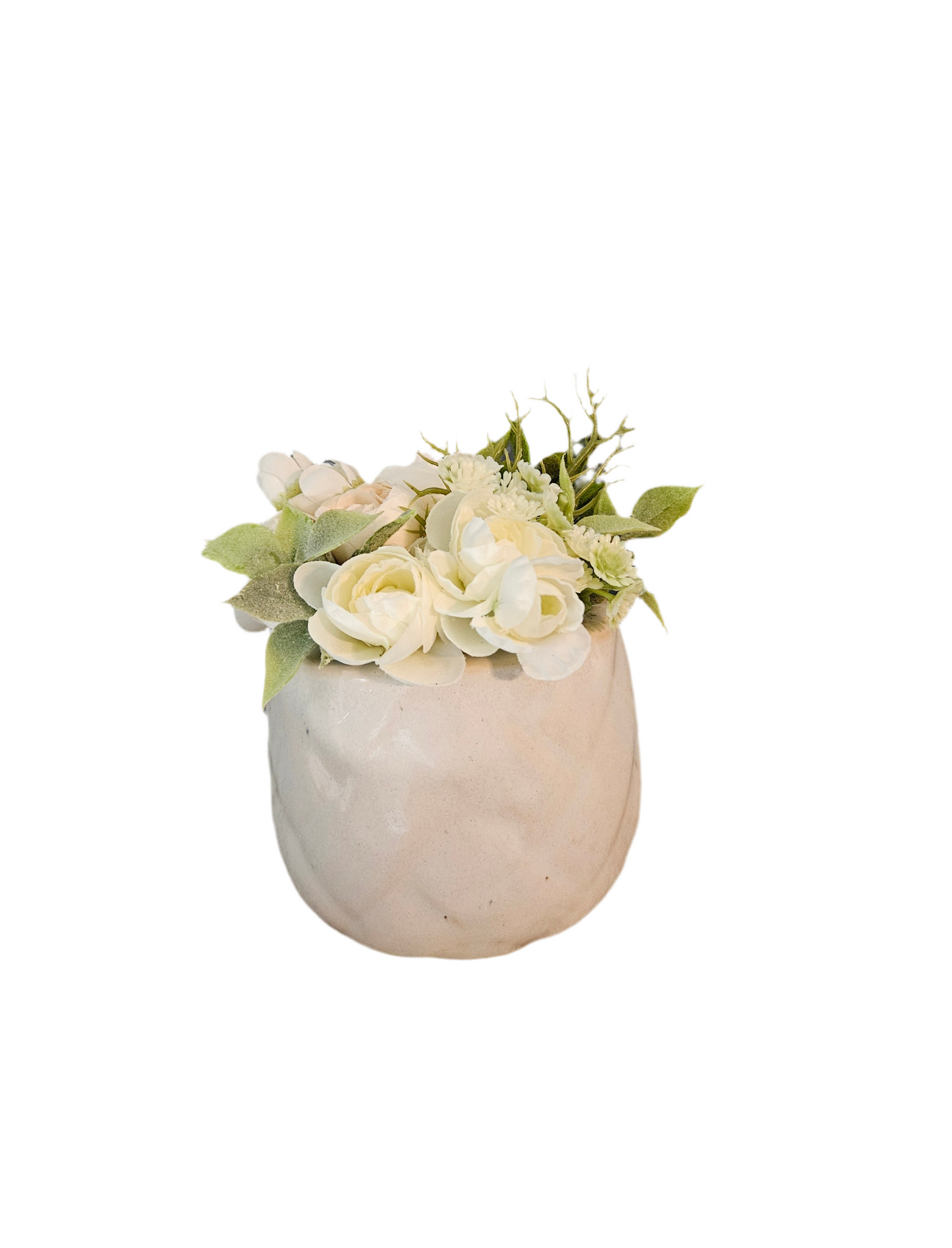 5" Tall Cream Ranunculus Sit Around