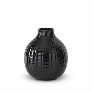 Glossy Black Grid Vase (Various Sizes)