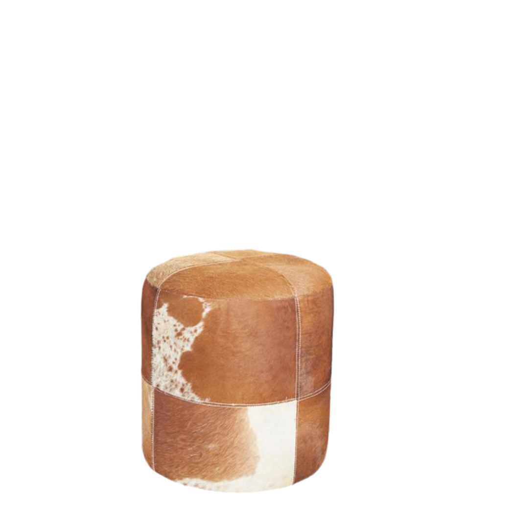 Leather Hide Ottoman