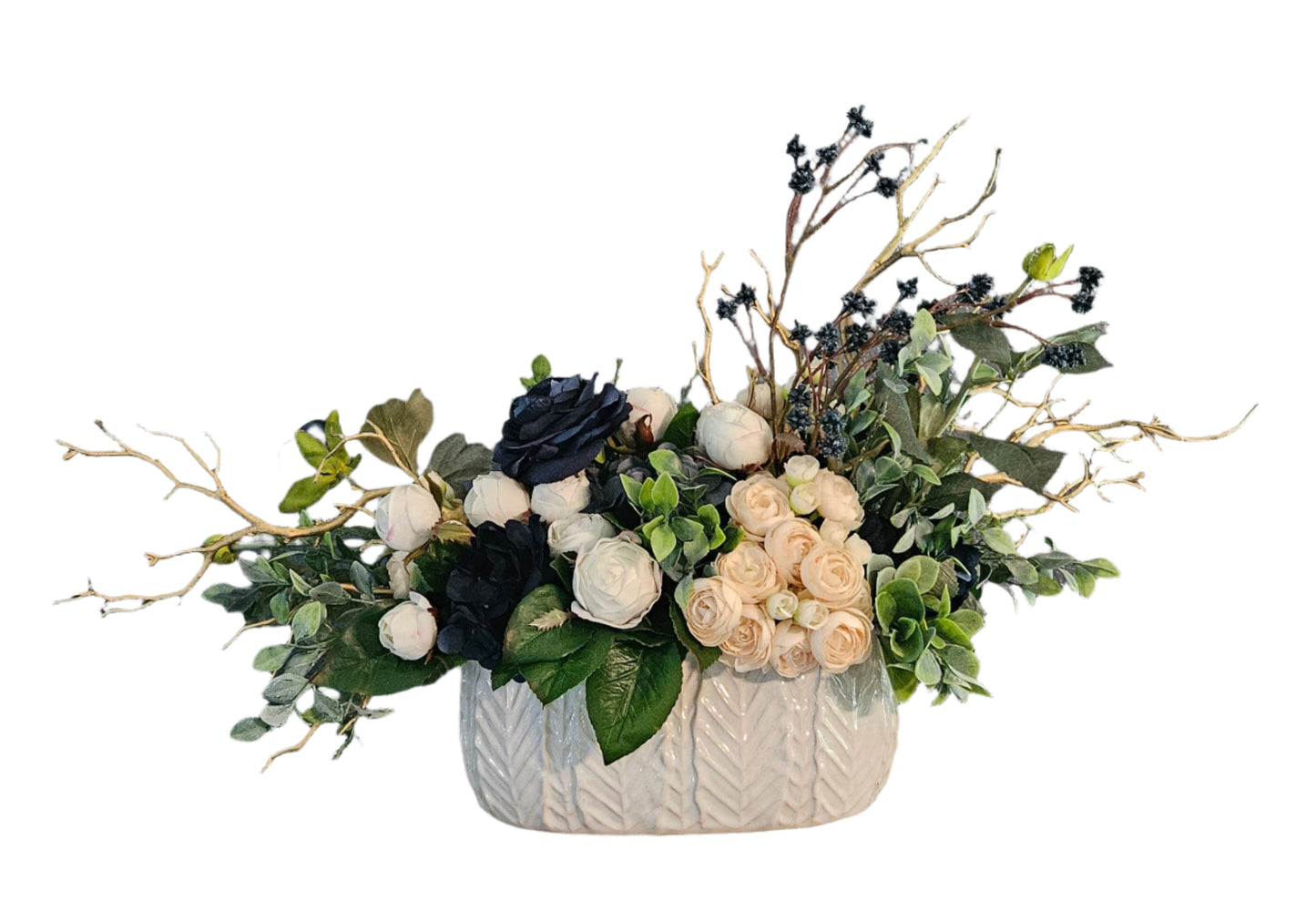 Asymmetrical Navy Blue Centerpiece