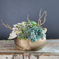 Teal And Cream With Gold Branches