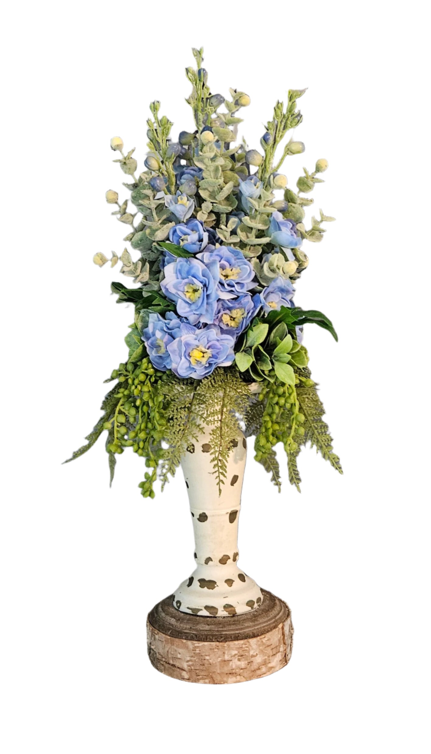 Blue Delphinium Candle Topper