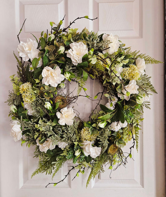 Neutral Wreath With Gardenia