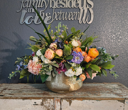 Fresh Look Centerpiece With Assorted Real Touch Flowers