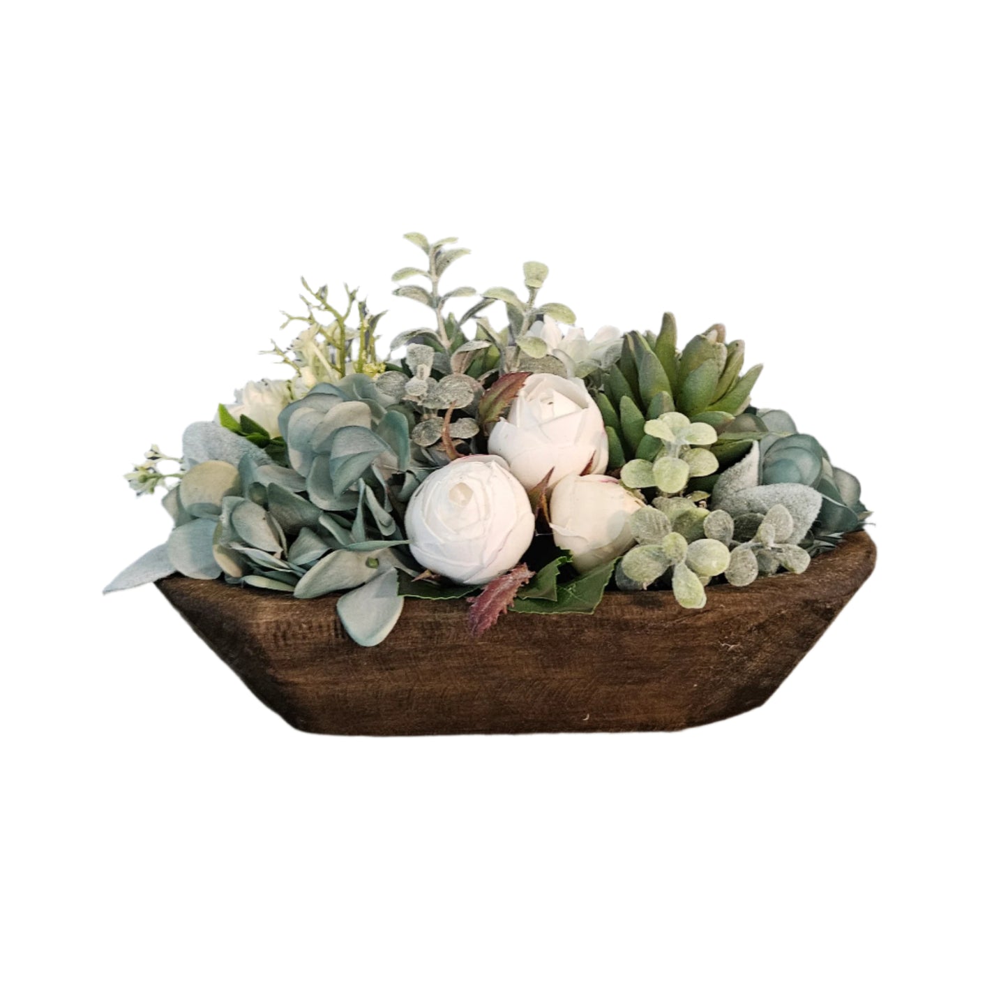Teal and Cream Small Doughbowl Arrangement