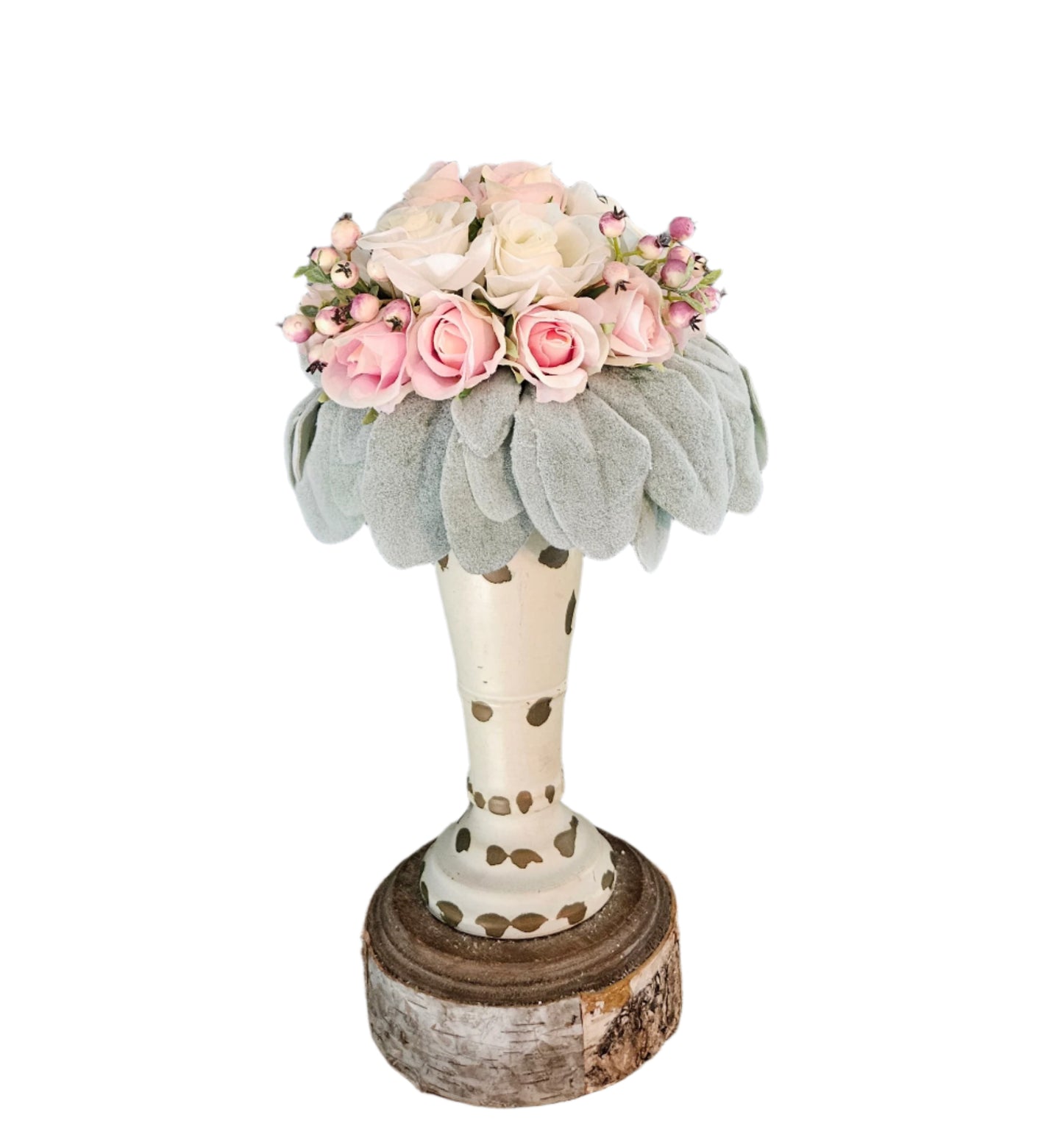Pink and White Roses Floral Orb