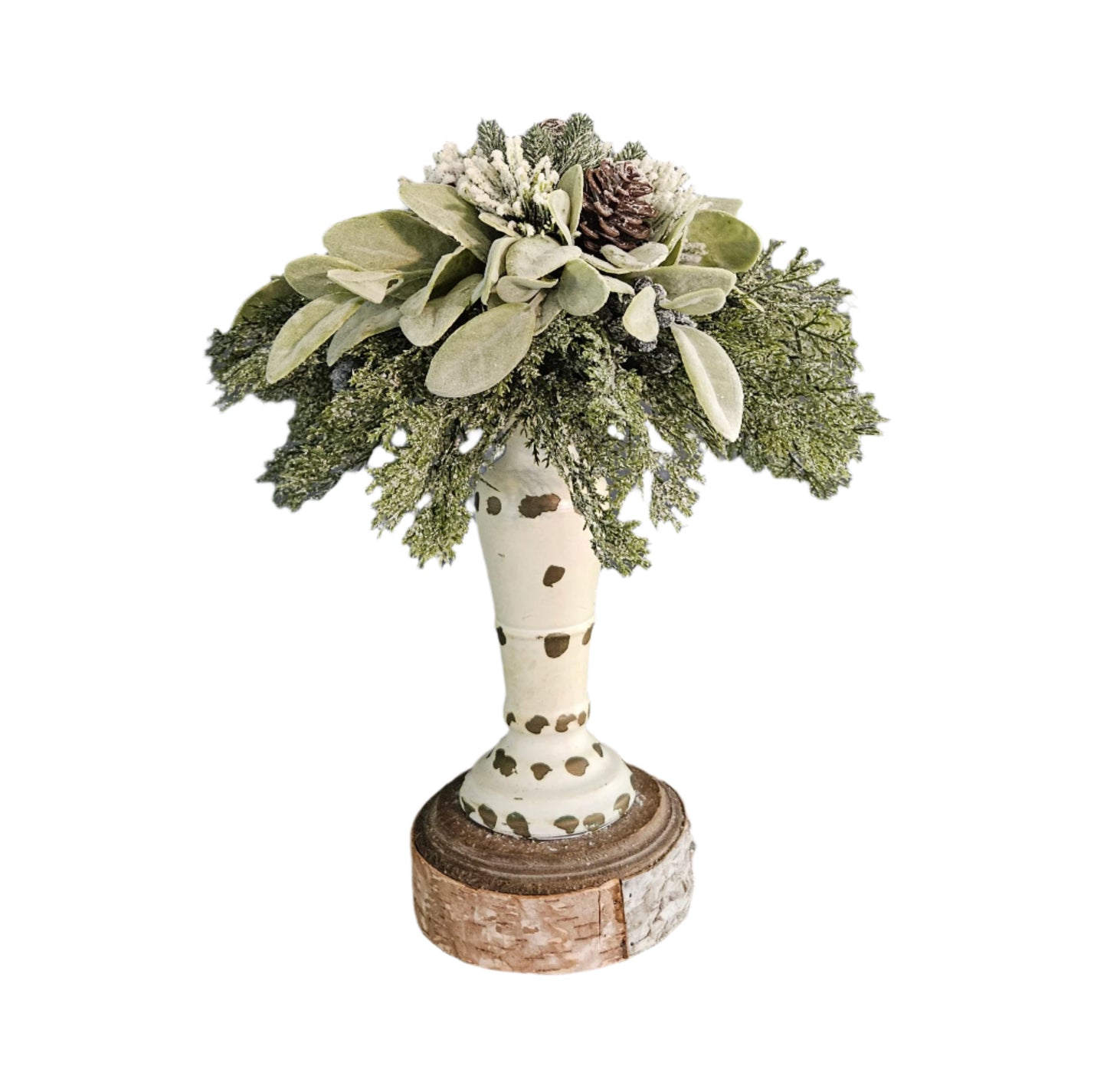 Flocked Greenery Floral Orb