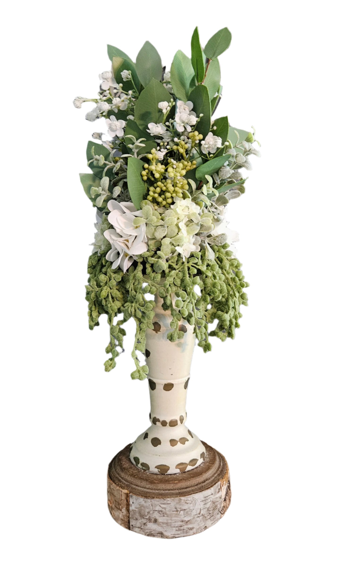 Eucalyptus And Baby's Breath Candle Topper