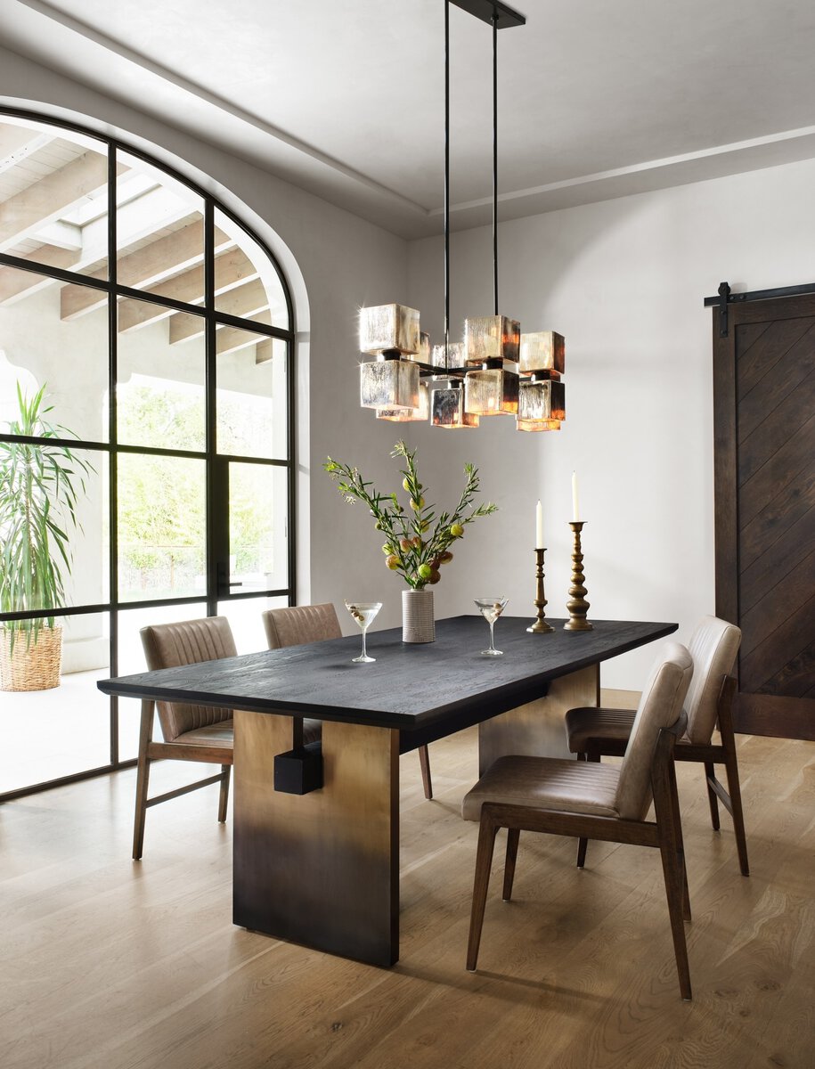 Brennan Dining Table, Worn Black