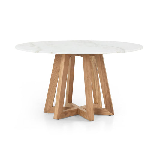 Christy 55" Round Dining Table, Marble Top
