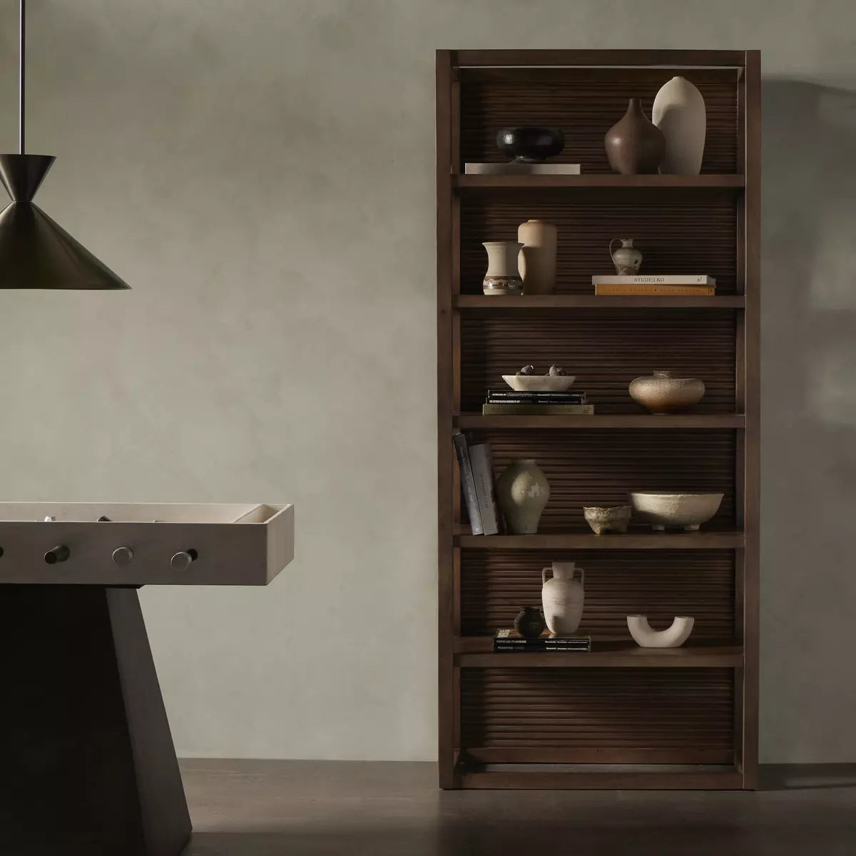 Lorne Bookshelf, Dusty Reeded Brown