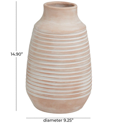 Terracotta Ribbed Vase (Various Sizes)