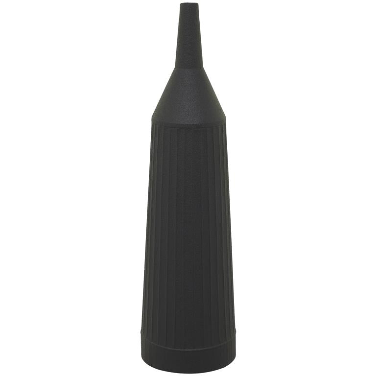 Black Metal Grooved Vase