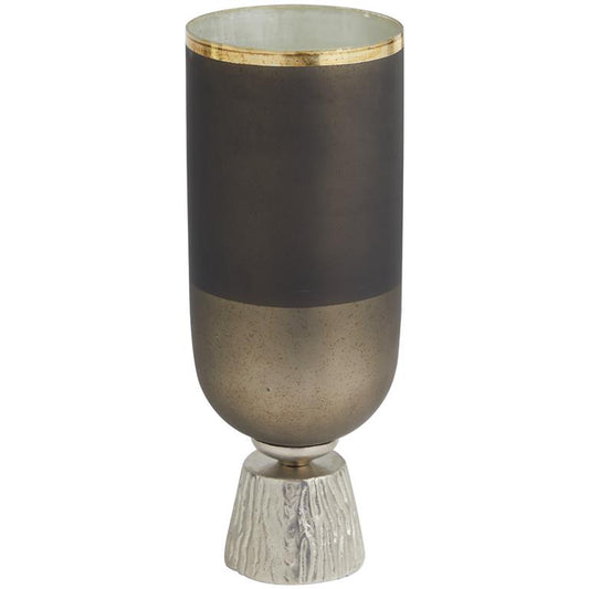 Bronze Glass Colorblock Candleholder (Various Sizes)