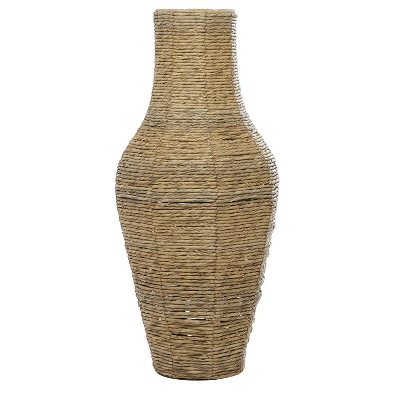 Faux Seagrass Tall Vase, Brown (Various Sizes)