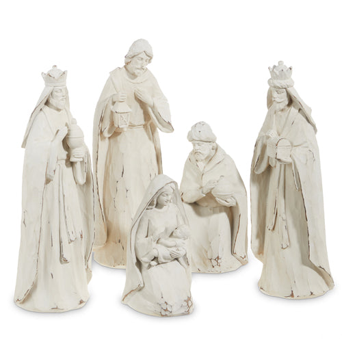 Whitewash Nativity Set