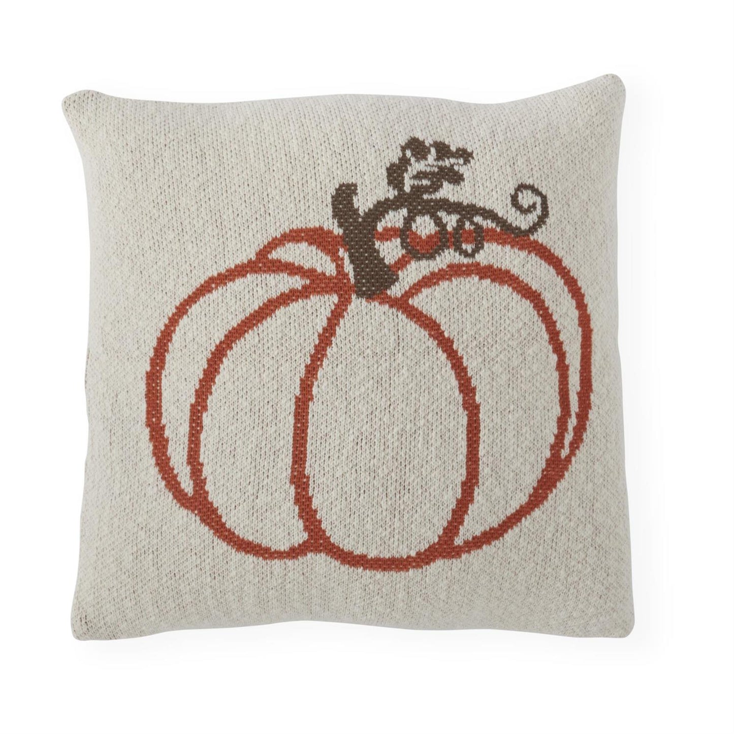 20" Orange Knit Pumpkin Pillow